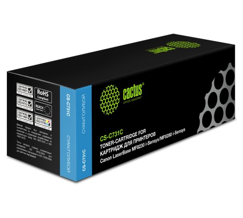 Картридж лазерный Cactus CS-C731C 731 C голубой (1800стр.) для Canon LB i-Sensys MF8230/MF8280