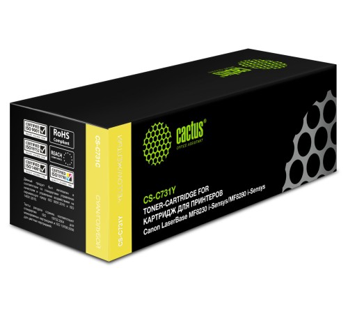 Картридж лазерный Cactus CS-C731Y 731 Y желтый (1800стр.) для Canon LB i-Sensys MF8230/MF8280