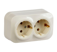 IEK ERH21-K33-16 РС22-3-ХК Розет. 2-ая с з/к о/у 16А GLORY крем.