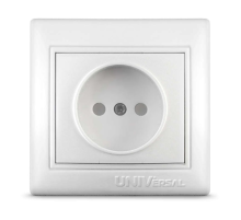 Розетка 1-м СП Севиль 16А IP20 без заземл. защ. шторки бел. UNIVersal С0047