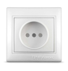 Розетка 1-м СП Севиль 16А IP20 без заземл. защ. шторки бел. UNIVersal С0047