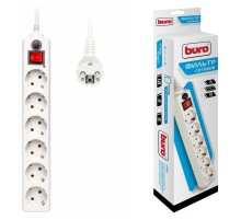 Сетевой фильтр Buro 600SH-3-W 3м (6 розеток) белый (коробка)