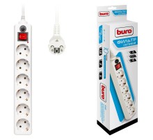 Сетевой фильтр Buro 600SH-5-W 5м (6 розеток) белый (коробка)