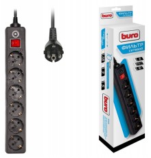Сетевой фильтр Buro 600SH-5-B 5м (6 розеток) черный (коробка)