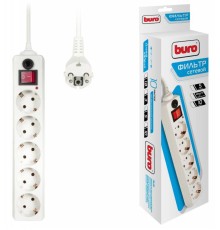 Сетевой фильтр Buro 500SH-5-W 5м (5 розеток) белый (коробка)