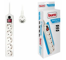 Сетевой фильтр Buro 500SH-10-W 10м (5 розеток) белый (коробка)