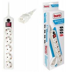 Сетевой фильтр Buro 500SH-1.8-UPS-W 1.8м (5 розеток) белый (коробка)