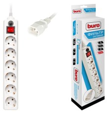 Сетевой фильтр Buro 600SH-1.8-UPS-W 1.8м (6 розеток) белый (коробка)