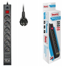 Сетевой фильтр Buro BU-SP5_USB_2A-B 5м (6 розеток) черный (коробка)