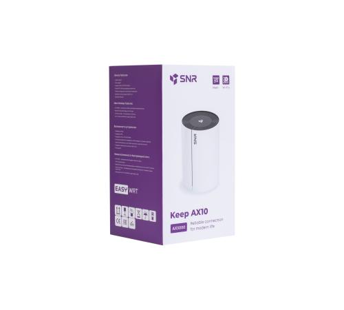Wi-Fi mesh роутер SNR AX3000, 802.11a/b/g/n/ac/ax,1x2.5GE, 1xGE RJ45 Wi-Fi mesh роутер SNR AX3000, 802.11a/b/g/n/ac/ax,1x2.5GE, 1xGE RJ45