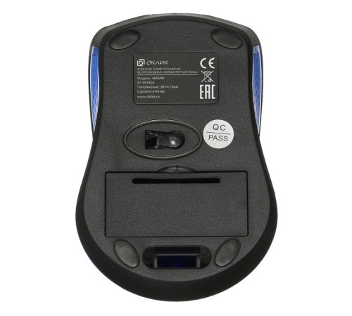 Мышь Оклик 485MW черный/синий оптическая (1200dpi) беспроводная USB (2but) Мышь Оклик 485MW черный/синий оптическая (1200dpi) беспроводная USB (2but)