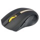 Мышь Оклик 495MW черный/золотистый оптическая (1600dpi) беспроводная USB (6but)
