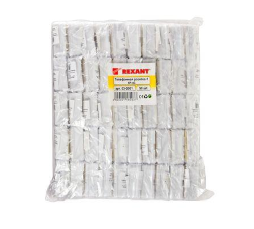 Rexant (03-0001) Розетка телефонная внешняя, 1 порт UTP RJ-14 (6P4C), CAT 3