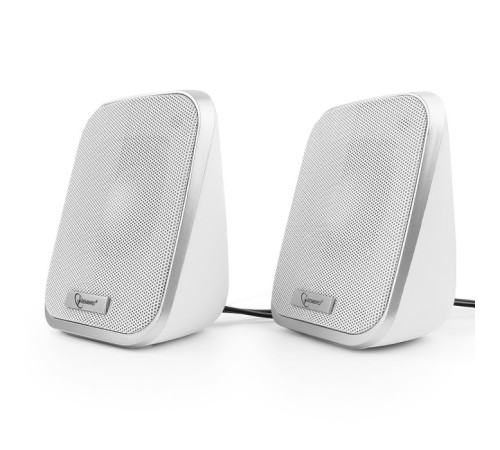 Акустич. система 2.0 Gembird SPK-100-W, белый, 6 Вт, регулятор громкости, USB-питание