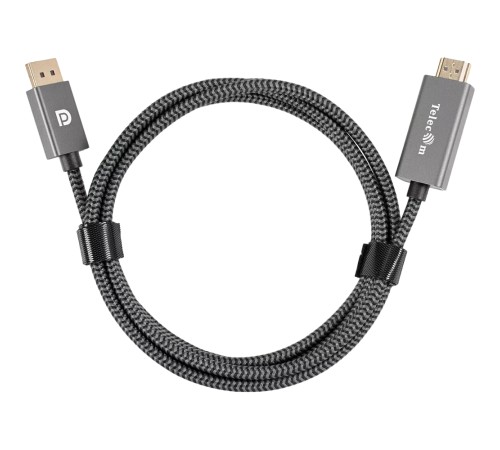 Кабель DisplayPort M-> HDMI M 4K@60Hz 1.8m Telecom,оплетка (TA561M-1.8M) VCOM Кабель-переходник Telecom DisplayPort M/HDMI M (TA561M-1.8M)