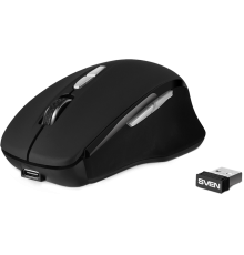 Беспроводная мышь SVEN RX-590SW чрн. (бесш. кл., Bluetooth, 2,4GHz, 6+1кл., ST, 800-1600DPI, блист.) Sven RX-590SW (SV-018375)