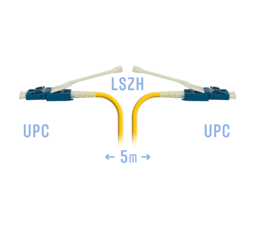 Патчкорд оптический LC/UPC SM Duplex (HD) 5 метров, волокно G.657.A1