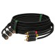 GCR Кабель 3.0m аудио 3 х RCA / 3 х RCA , GOLD, черный, GCR-51821 Greenconnect 3 х RCA - 3 х RCA 3м чёрный (GCR-51821)