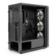 Exegate EX295766RUS Корпус Miditower ExeGate EVO-5001A (ATX, без БП, 2*USB+1*USB3.0+HD Audio, черный, 3 вент.12см с RGB подсветкой, боковая панель - закаленное стекло)