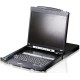 16-портовый KVM-пеКонсоль управления, LCD 19"(1280x1024), лат./рус. клав., 16-портовый KVM-переключатель,  +1 remote user(SPHD18(Male)),2хUSB(Тип а Female),  KVM-порты: SPHD15(Female), каскадирование. ATEN CL5816NR