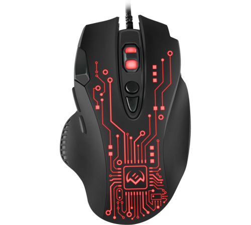 Игровая мышь SVEN RX-G715 (7+1кл., бесш. кл., 1200-3200 DPI, SoftTouch, подсветка, игров. упак) Sven RX-G715 (SV-019938)