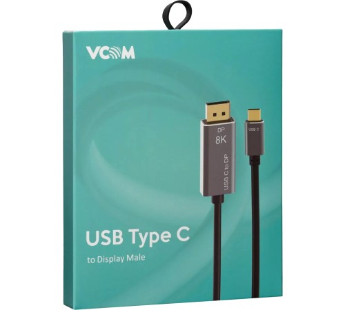 VCOM CU480MC-1.8M Кабель-адаптер USB Type-Cm --> DP1.4v (m) 8K@60Hz, 1.8m , Alum Shell,VCOM <CU480MC-1.8M>[4895182217904]