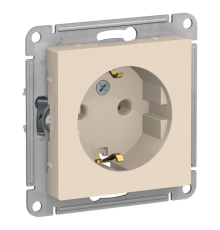 Systeme electric ATN000243 ATLASDESIGN РОЗЕТКА с заземлением, 16А, механизм, БЕЖЕВЫЙ