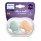 Пустышка ultra soft, нежно-зеленая/оранжевая без рисунка, 0-6 мес., 2 шт. Philips SCF091/03