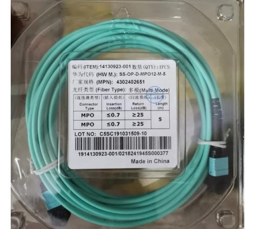 Кабель PATCH MPO/PC-MPO/PC OM3 SS-OP-D-MPO12-M-5 HUAWEI Кабель PATCH MPO/PC-MPO/PC OM3 SS-OP-D-MPO12-M-5 HUAWEI