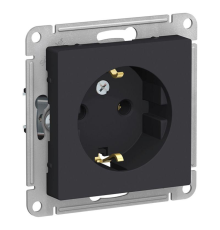 Systeme electric ATN001043 ATLASDESIGN РОЗЕТКА с заземлением, 16А, механизм, КАРБОН