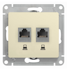Systeme electric GSL000285KK GLOSSA РОЗЕТКА двойная компьютерная RJ45+RJ45, кат.5E, механизм, БЕЖЕВЫЙ