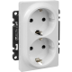 Legrand 753127 Valena LIFE.Силовая розетка двойная 2х2К+З 16А 250В с лицевой панелью.Безвинтовые зажимы.Белая