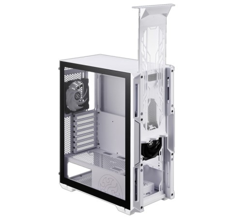 STARKER WHITE (STARKER-WHCWW) (Midi-Tower, белый, TG, 120mm ARGB fan + 120mm fan)
