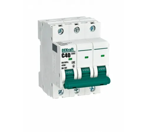 Выключатель автоматический модульный 3п C 40А 6кА ВА-103 DEKraft 12309DEK