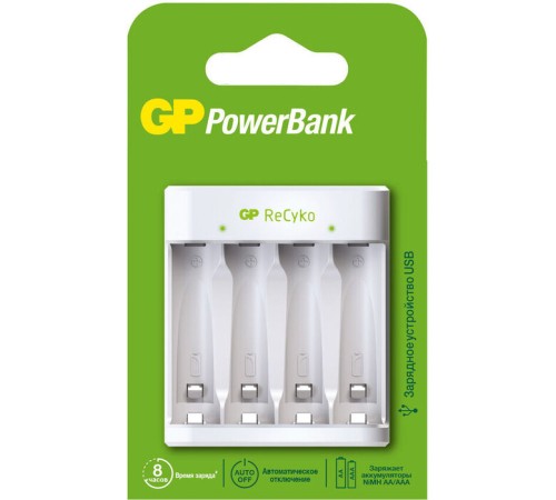 Зарядное устройство Е411 для АА и ААА аккумуляторов GP PowerBank E411 (4891199210440) Зарядное устройство Е411 для АА и ААА аккумуляторов GP PowerBank E411 (4891199210440)