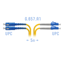 Патчкорд оптический LC/UPC-SC/UPC SM G.657.A1 Duplex 5 метров