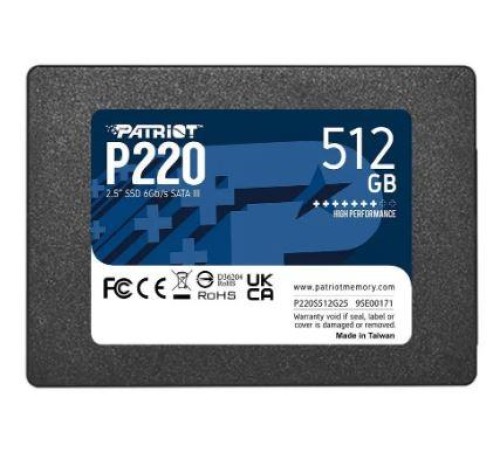 Накопитель SSD Patriot SATA III 512Gb P220S512G25 P220 2.5"