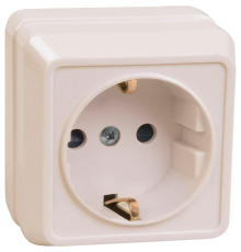 Iek ERO11-K33-16-DC РС20-3-ОКм Розетка 1местн. c з/к 16А откр.уст. ОКТАВА (кремовый)