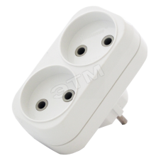 Тройник на 2 розетки без заземления 6А