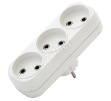 Тройник на 3 гнезда без заземления 6А