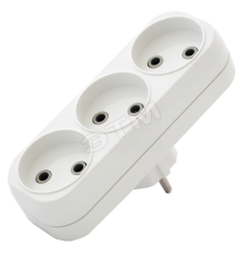 Тройник на 3 гнезда без заземления 6А