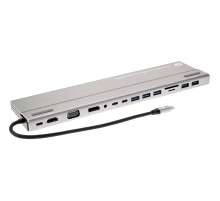 VCOM CU4703  Адаптер TypeC -->3*USB3.0+2*USB2.0+VGA+RJ45+SD+TF+AUD+HDMI+DP+2*USB3.1 Data+PD[4895182217294]