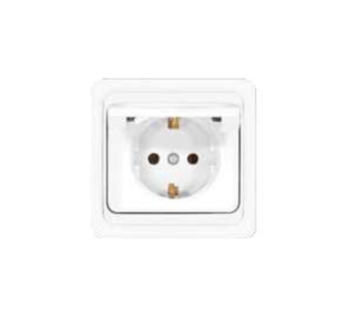 Розетка 1-м СП Валери 16А IP20 с заземл. с крышкой бел. UNIVersal В0029