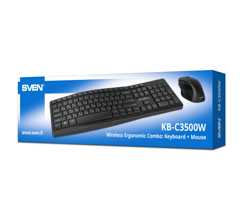 Беспроводной набор клавиатура+мышь SVEN KB-C3500W (2,4 GHz, 106 кл, 800-1600DPI) Sven SV-021108