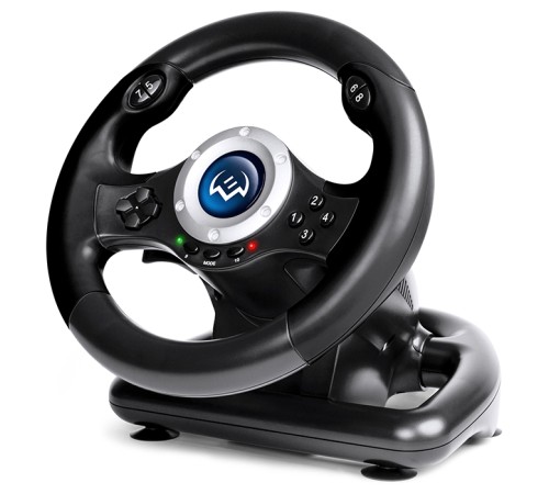 Руль SVEN GC-W500 (педали, вибро, скоба, лепестки, D-pad, 10 кл, резин. вставки, PC/Xinput) SVEN GC-W500 (SV-017989)