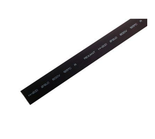REXANT 21-2006 12,0 / 6,0 мм, 1 м термоусадка черная (уп. 50 м)