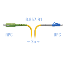 Патчкорд оптический LC/UPC-SC/APC SM G.657.A1 3 метра
