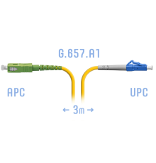 Патчкорд оптический LC/UPC-SC/APC SM G.657.A1 3 метра