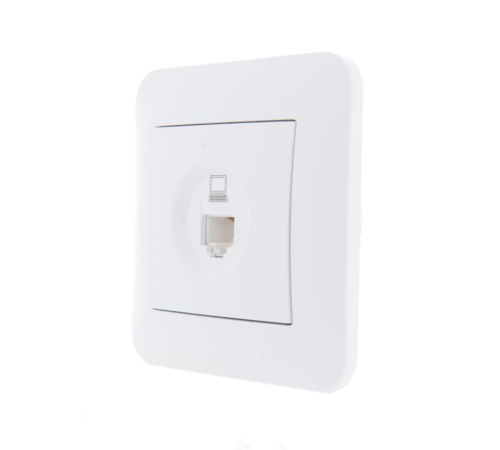 Розетка компьютерная 1-м СП Karina RJ45 механизм бел. LEZARD 707-0288-139
