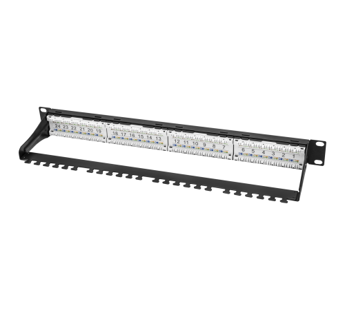 Коммутационная панель SNR, 19" неэкранированная, 1U, 24 порта, cat.6, горизонтальная заделка Коммутационная панель SNR, 19" неэкранированная, 1U, 24 порта, cat.6, горизонтальная заделка